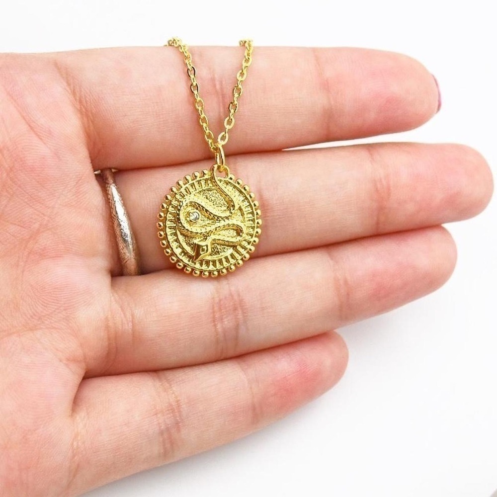 Boho Snake Coin Necklace - Picture 3 of 4